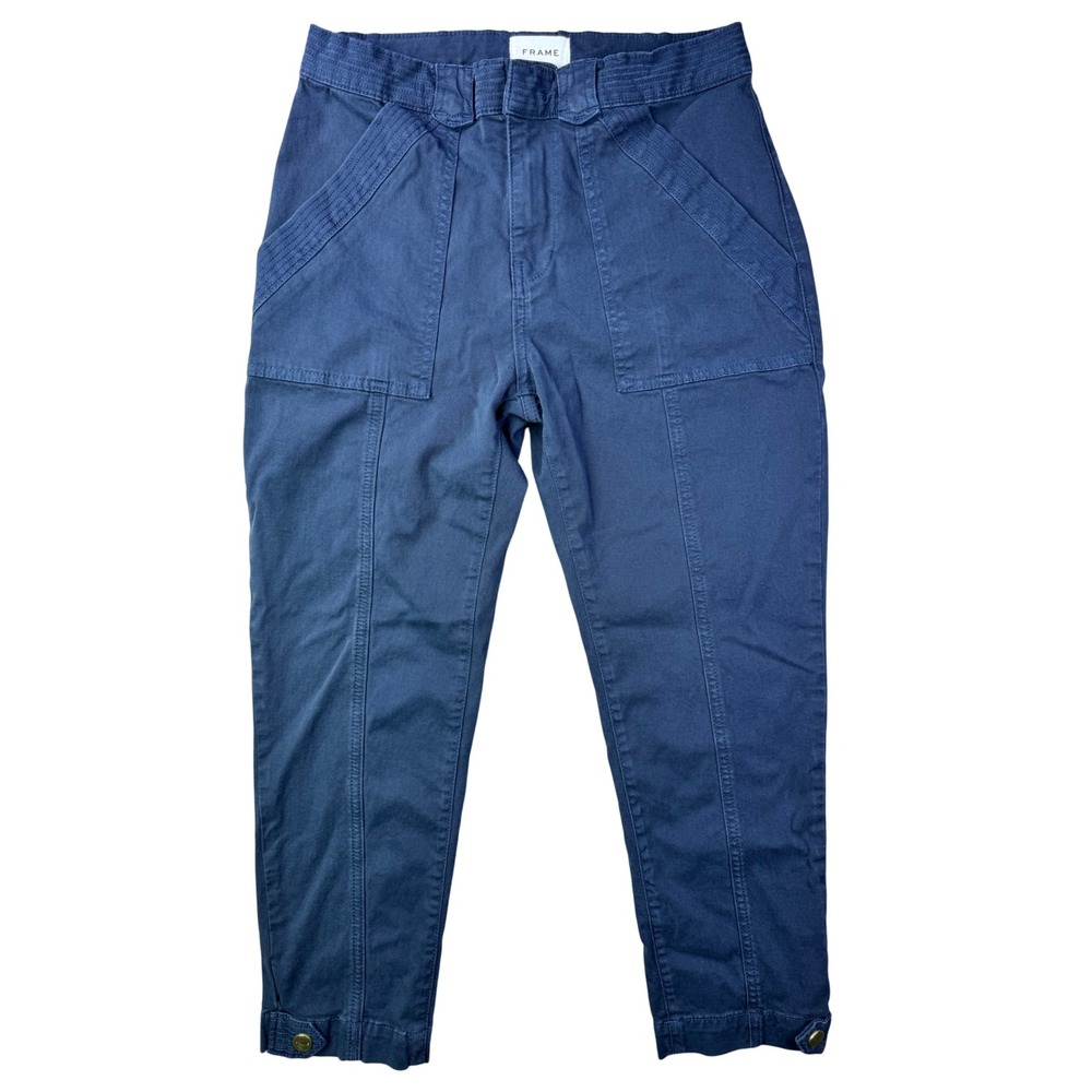 FRAME Denim Utility Crop Pants Women's Size 28 Washed Navy Blue
